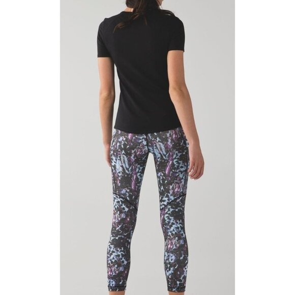 Lululemon All Sport Crop Floral Sport Blue Multicolor Leggings-sz 6 - Picture 5 of 8